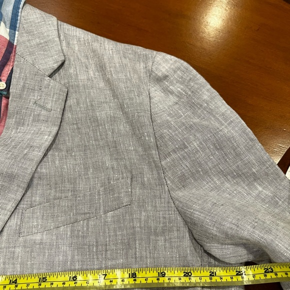 J Crew Thompson Slim 100% Linen Light Gray Blazer Size 42 - Picture 13 of 14